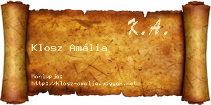 Klosz Amália névjegykártya