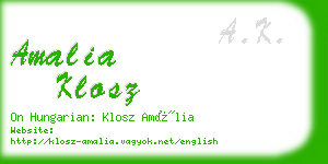 amalia klosz business card